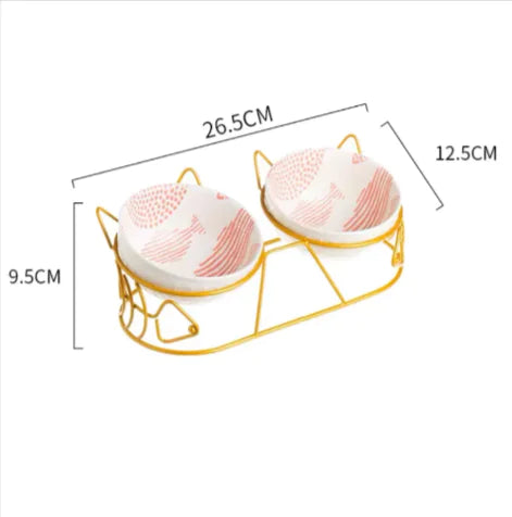 Ceramic Double Cat Bowl